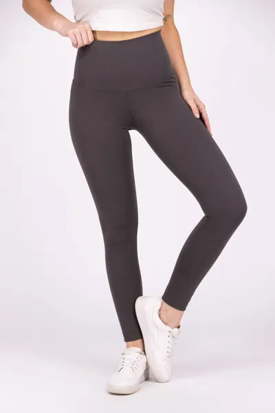 Coco + Carmen Waistband Flattering High Waist Leggings In Grey
