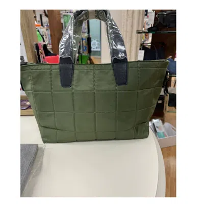 Coco + Carmen Women's Handbag Quilted Puff Tote Bag In Olive In Green