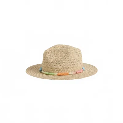 Coco + Carmen Women's Paper Straw Hat In Beige With Pastel