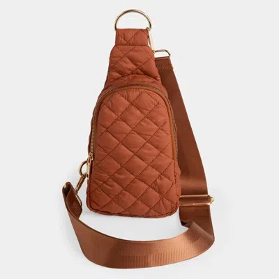 Coco + Carmen Women's Rhea Puffer Crossbody Bag In Pumpkin In Brown