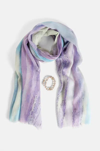 Coco + Carmen Women's Scarf And Bracelet Set In Light Purple