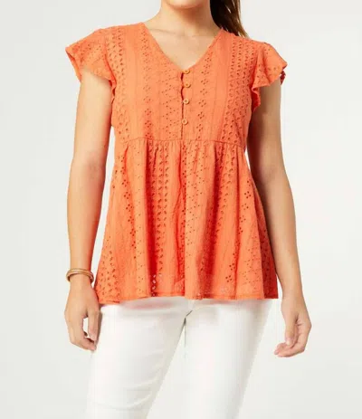 Coco + Carmen Zendaya Peplum Top In Orange