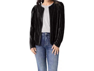 Coco + Carmen Zoella Cardigan With Lurex Stripe In Black/silver