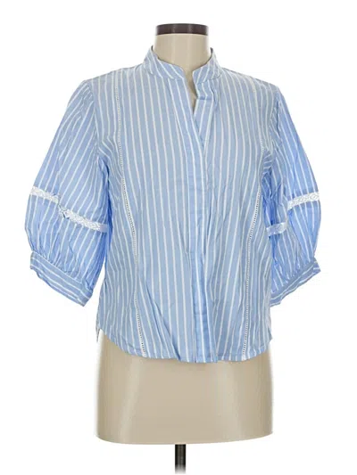 Pre-owned Coco Colette 3/4 Sleeve Button Down Shirt In Blue