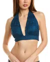 Coco Contours Athena Halter Bikini Top In Blue