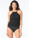 Coco Contours Demeter High Neck Bra Sized Tankini Top In Black
