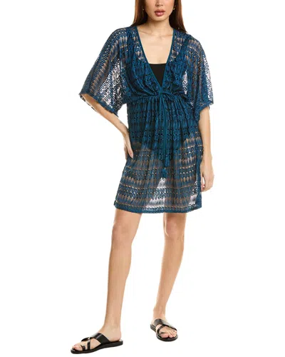 Coco Contours Lace Caftan Cover In Navy