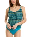 Coco Contours Laguna Tankini Top In Green