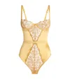 Coco De Mer Embroidered Liora Bodysuit In Gold