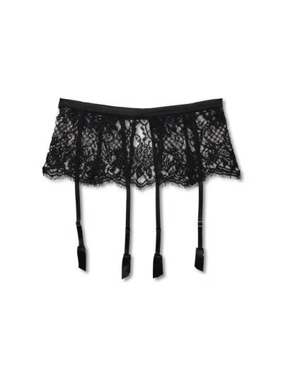 Coco De Mer Hera Suspender Belt Lace In Black