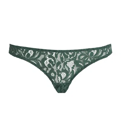 Coco De Mer Lace Isara Open Thong In Green