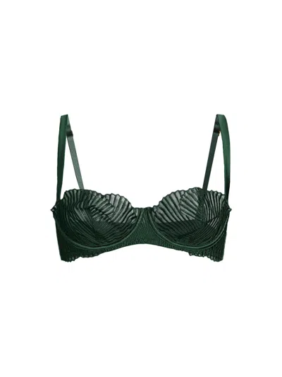 Coco De Mer Women's Athena Balcony Bra In Green