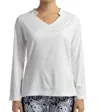 Coco Indigo Absinthe V-neck Long Sleeve Blouse In Buttercream
