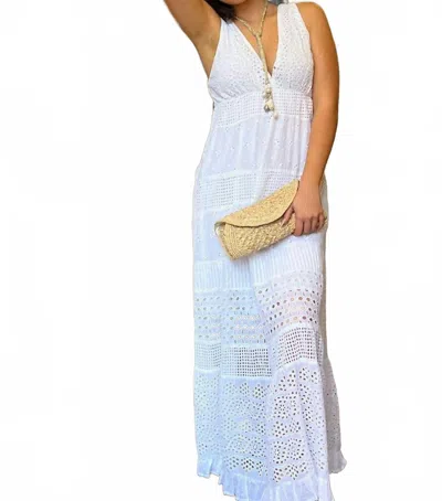 Coco Indigo Cotton Serena Maxi Dress In White