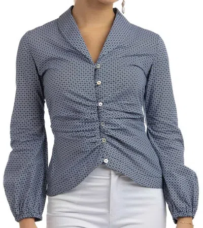 Coco Indigo Emma Cotton Blouse In Blue