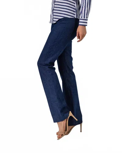 Coco Indigo Hepburn Straight Slim Pants In Dark Wash
