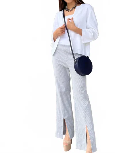 Coco Indigo San Pietro Striped Boot Cut Pant In Blue