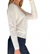 Coco Indigo Silk Cashmere Surplice Sweater In White