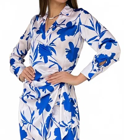 Coco Indigo Stazzi Silk Wrap Mini Dress In Blue