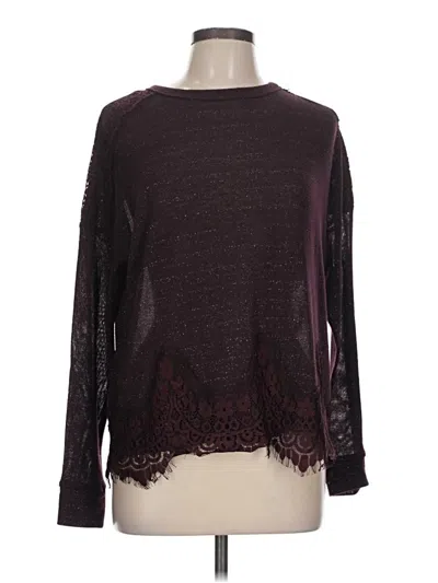 Pre-owned Coco + Jaimeson Long Sleeve Top Burgundy Boatneck Tops