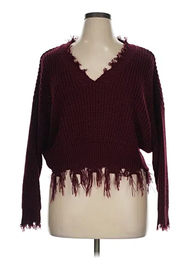 Pre-owned Coco + Jaimeson Pullover Sweater In Burgundy