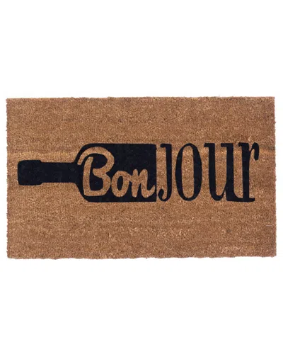 Coco Mats N More Bonjoir Wine Doormat In Brown