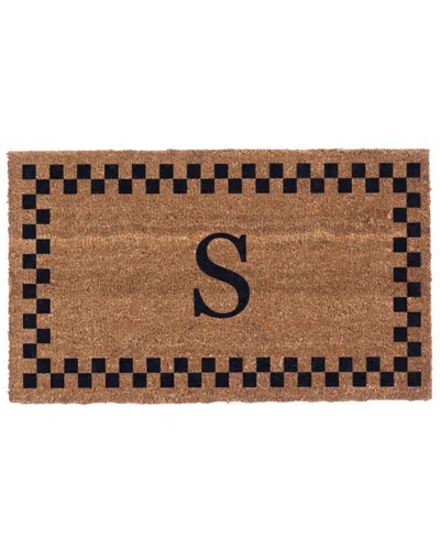Coco Mats N More Checkered Border Monogram Doormat In Brown