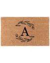 Coco Mats N More Cocomatsnmore Half Circle Leaf Monogram Doormat In Brown