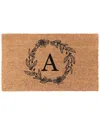 COCO MATS N MORE COCOMATSNMORE OLIVE WREATH MONOGRAM DOORMAT