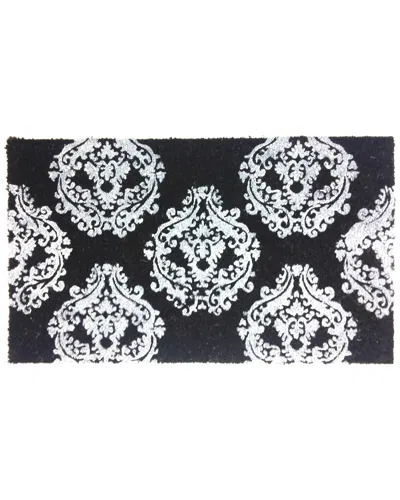 Coco Mats N More Damask Pattern Coco Doormat In Black