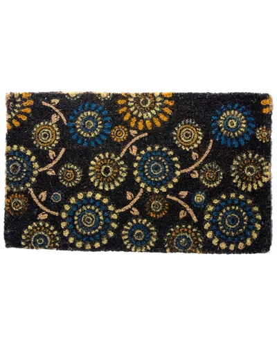 Coco Mats N More Dark Flowers Doormat In Multi