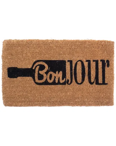 Coco Mats N More Designer Bonjour Wine Doormat In Brown