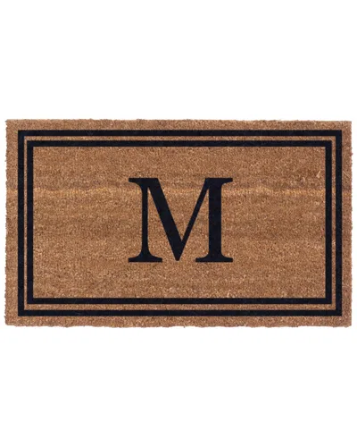 Coco Mats N More Double Border Monogram Doormat 22in X 36in In Brown