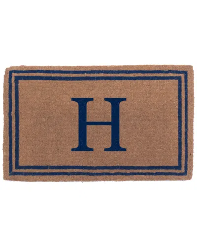 Coco Mats N More Double Border Monogram Doormat In Blue