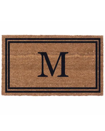 Coco Mats N More Double Border Monogram Handmade Doormat In Brown