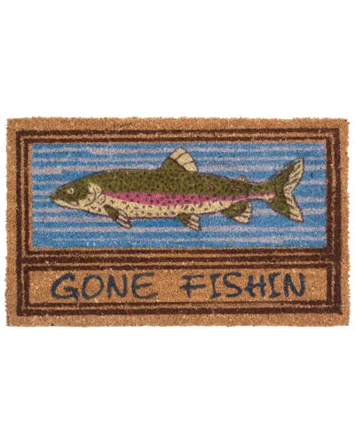 Coco Mats N More Gone Fishing Design Doormat In Blue