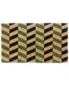 Coco Mats N More Herringbone Pattern Natural Coco Doormat In Blue