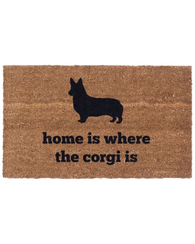 Coco Mats N More Home Is Where The Corgi Is Doormat In Brown
