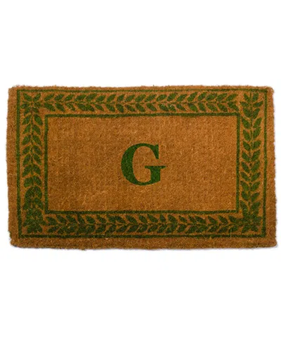 Coco Mats N More Leavy Vines  Border Monogram Doormat In Brown