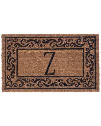 Coco Mats N More Monogramed Rolling Scrolls Doormat In Brown