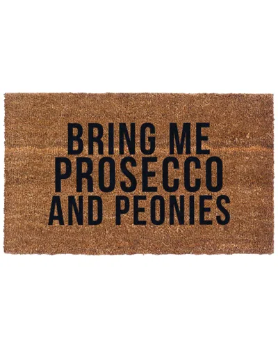 Coco Mats N More Prosecco & Peonies Doormat In Multicolor