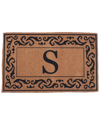 Coco Mats N More Rolling Scrolls Monogram Doormat In Brown