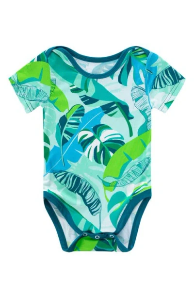 Coco Moon Babies'  Backyard Oasis Bodysuit In Green