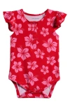 Coco Moon Flutter Sleeve Bodysuit In Red