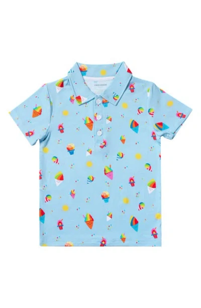 Coco Moon Kids' Shave Ice Print Polo In Blue