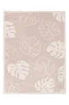 Coco Moon Monstera Leaf Bliss Fleece Throw Blanket In Tan