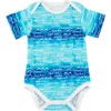 Coco Moon Nalu Wave Print Bodysuit In Blue