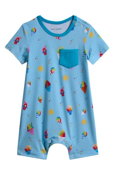 Coco Moon Babies'  Rainbow Shave Ice Romper In Blue