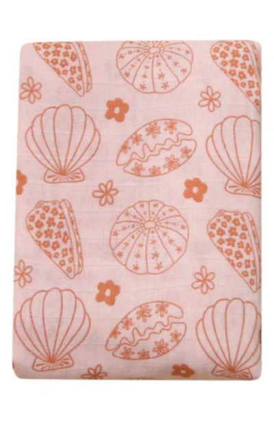 Coco Moon Shell-abrate Swaddle Blanket In Pink