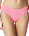 Coco Rave Side Shirred Bikini Bottom In Coc Pink In Multi